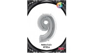 Kikajoy Rakam Folyo Balon 40" Gümüş -9- Kikajoy Rakam Folyo Balon 40" Gümüş -9-