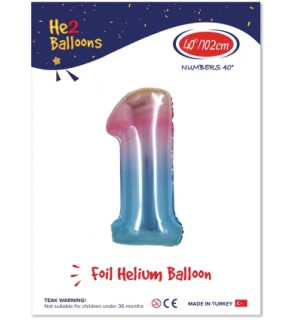 Kikajoy Rakam Folyo Balon 40" Rainbow -1-