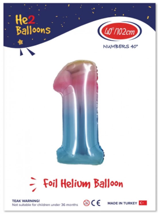 Kikajoy Rakam Folyo Balon 40" Rainbow -1-