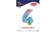 Kikajoy Rakam Folyo Balon 40" Rainbow -4- Kikajoy Rakam Folyo Balon 40" Rainbow -4-