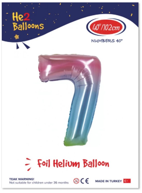 Kikajoy Rakam Folyo Balon 40" Rainbow -7-