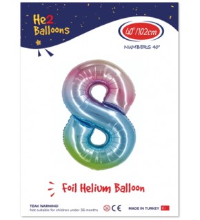 Kikajoy Rakam Folyo Balon 40" Rainbow -8-