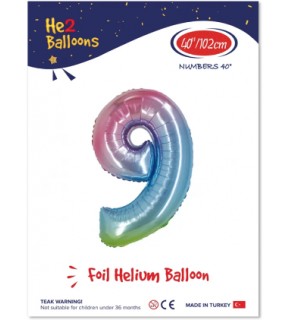 Kikajoy Rakam Folyo Balon 40" Rainbow -9-
