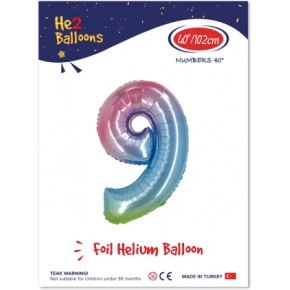 Kikajoy Rakam Folyo Balon 40" Rainbow -9-