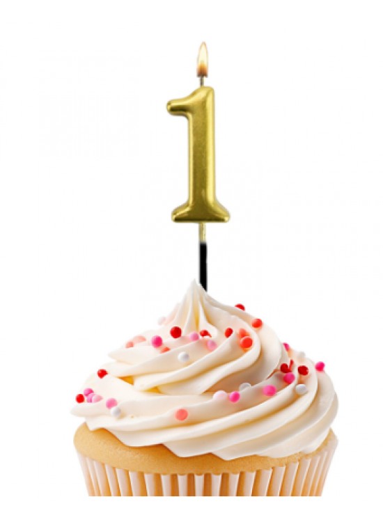 Kikajoy Rakam Mum 7cm Altın 1 Kikajoy Rakam Mum 7cm Altın 1