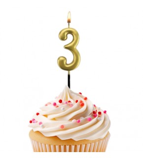 Kikajoy Rakam Mum 7cm Altın 3