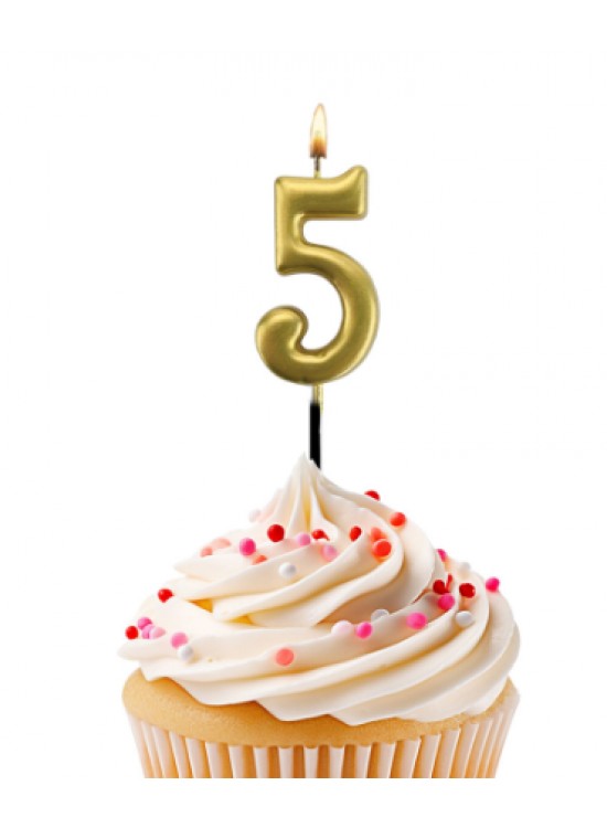 Kikajoy Rakam Mum 7cm Altın 5