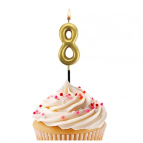 Kikajoy Rakam Mum 7cm Altın 8