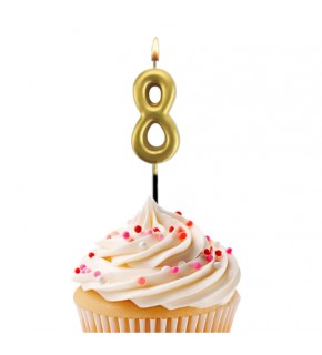 Kikajoy Rakam Mum 7cm Altın 8