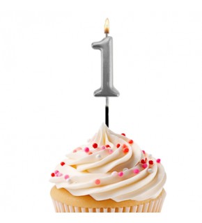 Kikajoy Rakam Mum 7cm Gümüş 1