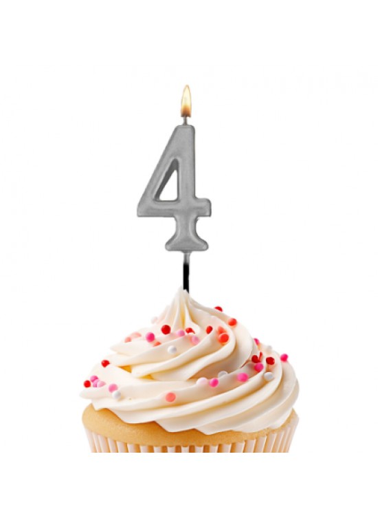 Kikajoy Rakam Mum 7cm Gümüş 4 Kikajoy Rakam Mum 7cm Gümüş 4