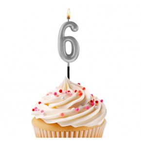 Kikajoy Rakam Mum 7cm Gümüş 6