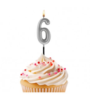 Kikajoy Rakam Mum 7cm Gümüş 6