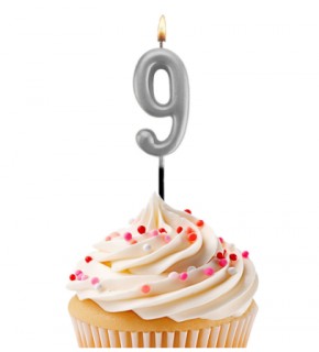 Kikajoy Rakam Mum 7cm Gümüş 9