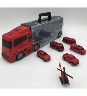 King Kids 6 Mini Araç ve Taşıyıcı Kamyon Kırmızı LAL 2016