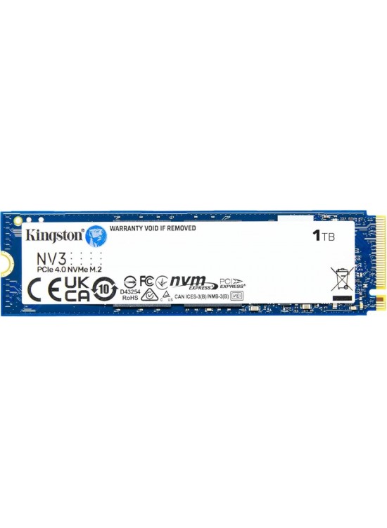 Kingston 1TB NV3 M.2 2280 NVMe SSD | PCIe 4.0 Gen 4x4 | Up to 6000 MB-s | SNV3S-1000G Kingston 1TB NV3 M.2 2280 NVMe SSD | PCIe 4.0 Gen 4x4 | Up to 6000 MB-s | SNV3S-1000G