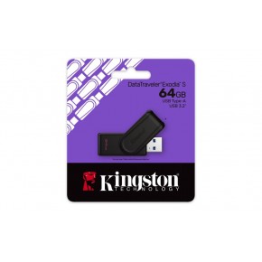 Kingston DTXS-64GB 64GB Portable USB 3.2 Gen1 DataTraveler ExodiaS (Black-Black) Flash Bellek