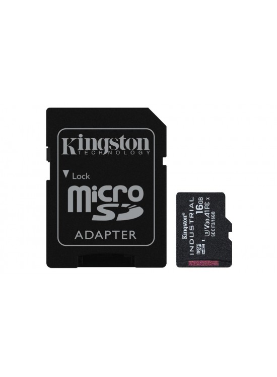 Kingston SDCIT2-16GB 16GB microSDHC Industrial C10 A1 pSLC Card + SD Adapter Hafıza Kartı