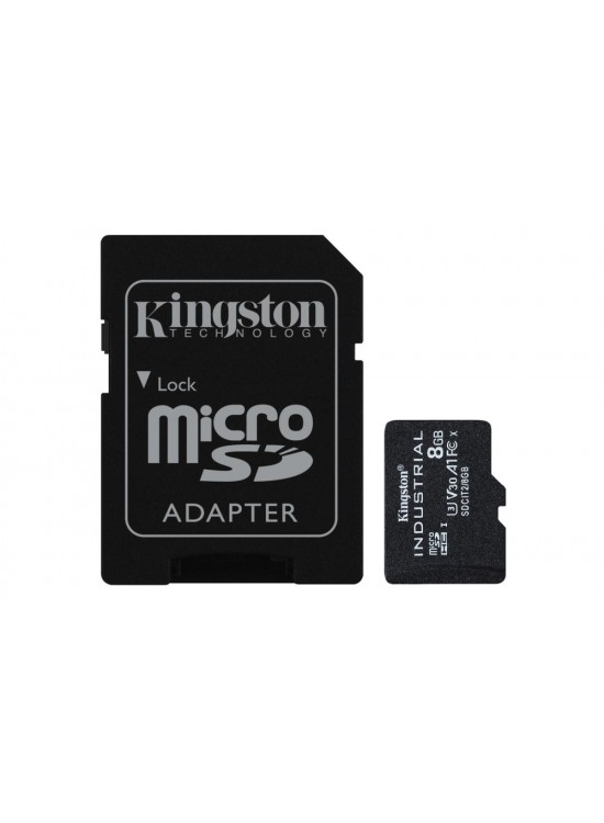 Kingston SDCIT2-8GB 8GB microSDHC Industrial C10 A1 pSLC Card + SD Adapter Hafıza Kartı