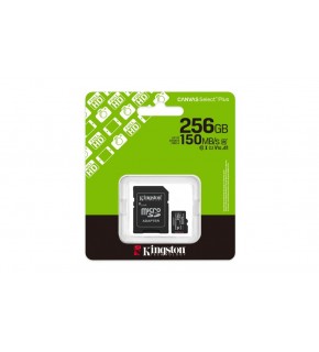 Kingston SDCS3-256GB 256GB microSDXC Canvas Select Plus Gen3 150MB-s A1 Card + Adapter Hafıza Kartı