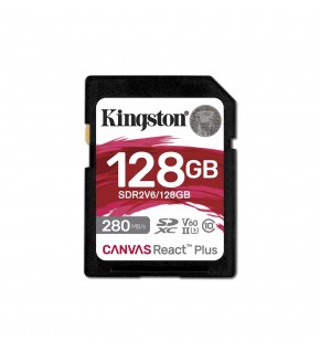 Kingston SDR2V6-128GB Canvas React Plus SDXC UHS-II 280R-100W U3 V60 for Full HD-4K SD Hafıza Kartı