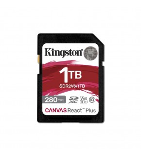 Kingston SDR2V6-1TB Canvas React Plus SDXC UHS-II 280R-150W U3 V60 for Full HD-4K SD Hafıza Kartı