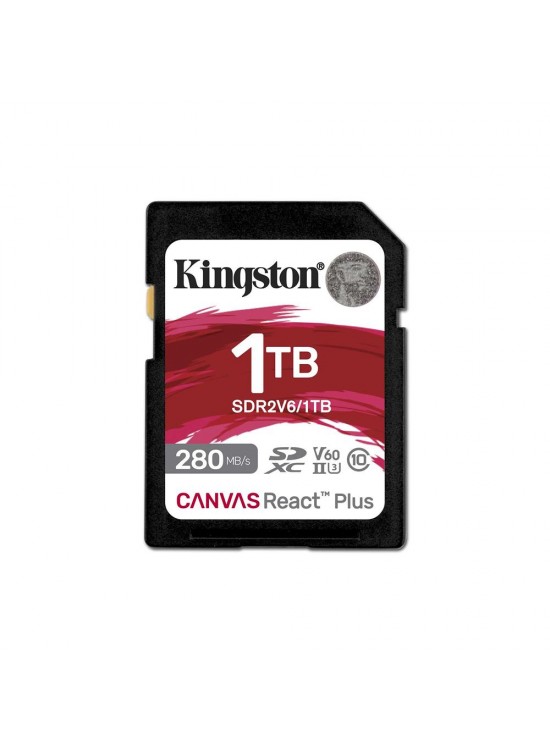 Kingston SDR2V6-1TB Canvas React Plus SDXC UHS-II 280R-150W U3 V60 for Full HD-4K SD Hafıza Kartı