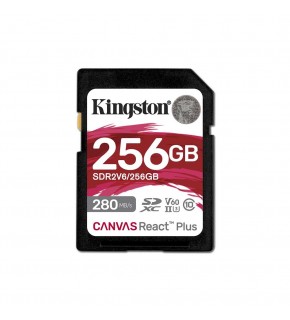 Kingston SDR2V6-256GB Canvas React Plus SDXC UHS-II 280R-150W U3 V60 for Full HD-4K SD Hafıza Kartı