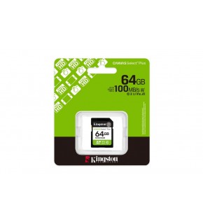 Kingston SDS3-64GB 64GB SDXC Canvas Select Plus Gen3 100MB-s C10 UHS-I U1 V10 Hafıza Kartı
