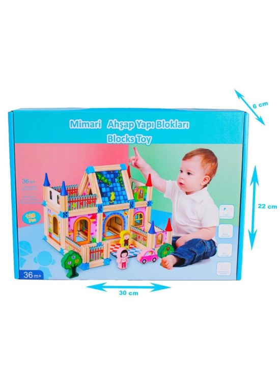 Kızılkaya Ahşap 128 Parça Yapı Blokları