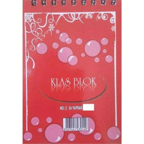 Klas Bloknot Spiralli Çizgili No:2 36 Yaprak (1 Adet)