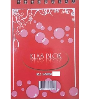 Klas Bloknot Spiralli Çizgili No:2 36 Yaprak (1 Adet)
