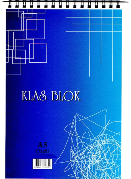 Klas Bloknot Spiralli Kareli 36 Yaprak A4 (1 Adet)
