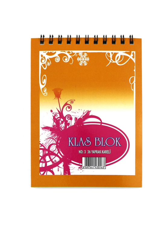 Klas Bloknot Spiralli Kareli No:3 36 YP (1 Adet)