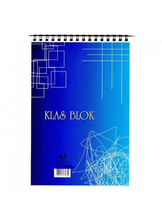 Klas Bloknot Spiralli Office Book Çizgili 100 Yaprak A5 (1 Adet)