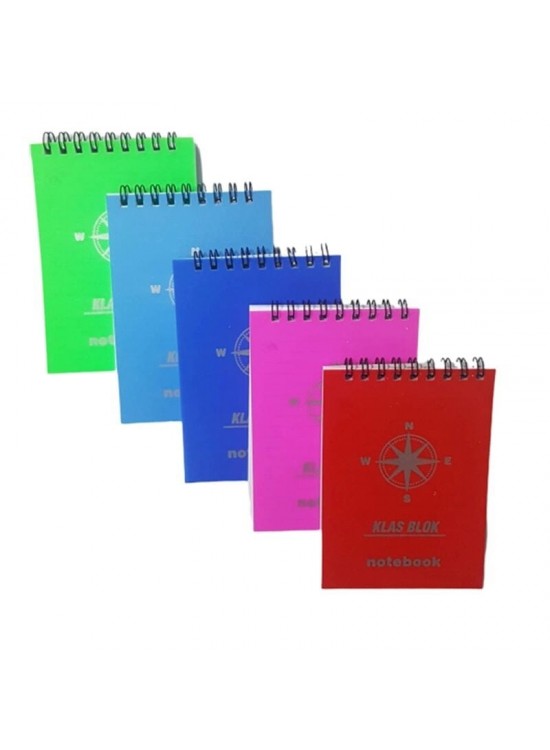 Klas Bloknot Spiralli Plastik Kapak Çizgili No:1 60 Yaprak (1 Adet)