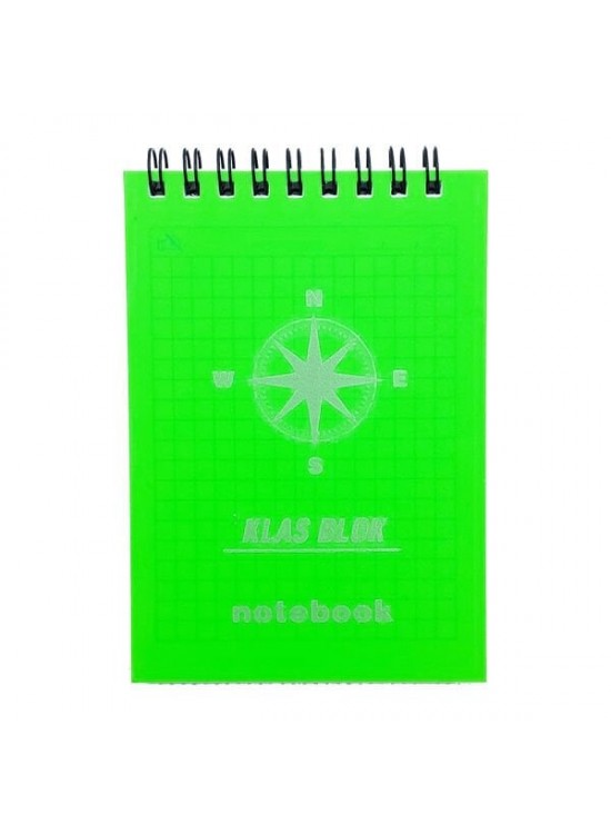 Klas Bloknot Spiralli Plastik Kapak Kareli No:2 60 Yaprak (1 Adet)