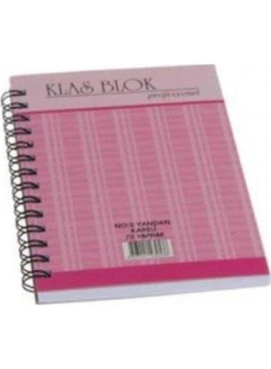 Klas Bloknot Spiralli Yandan Kareli No:2 72 Yaprak (1 Adet)