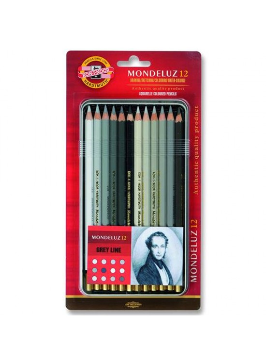 Koh-I Noor Set Aquarel Pencils Gey Line 3722 12