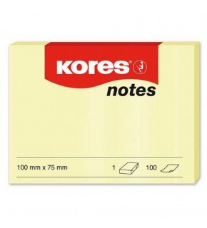 Kores Yapışkanlı Not Kağıdı Sarı 100x75 MM 100 Syf  46100 (1 Adet)