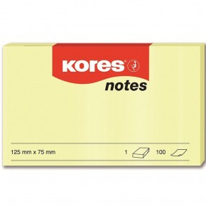 Kores Yapışkanlı Not Kağıdı Sarı 125x75 MM 100 Syf 46125 (1 Adet)