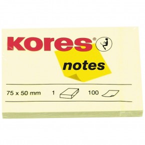 Kores Yapışkanlı Not Kağıdı Sarı 75x50 MM 100 Syf 46057 (1 Adet)