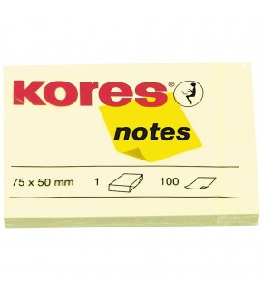 Kores Yapışkanlı Not Kağıdı Sarı 75x50 MM 100 Syf 46057 (1 Adet)