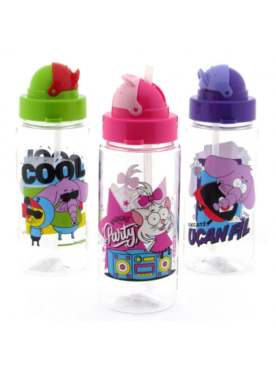 Gıpta Matara Kral Şakir Desenli Pipetli Tritan 500 CC K222027