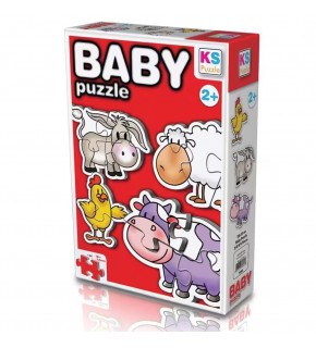 Ks Games Çiftlik Hayvanları/farm Animals 4in1 Puzzle 2/3/4/4