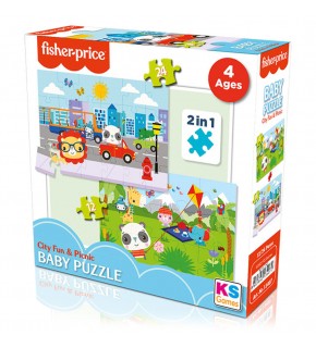 Ks Games Fisher-Price Baby Puzzle City Fun & Picnic 2 in 1 FP 13407