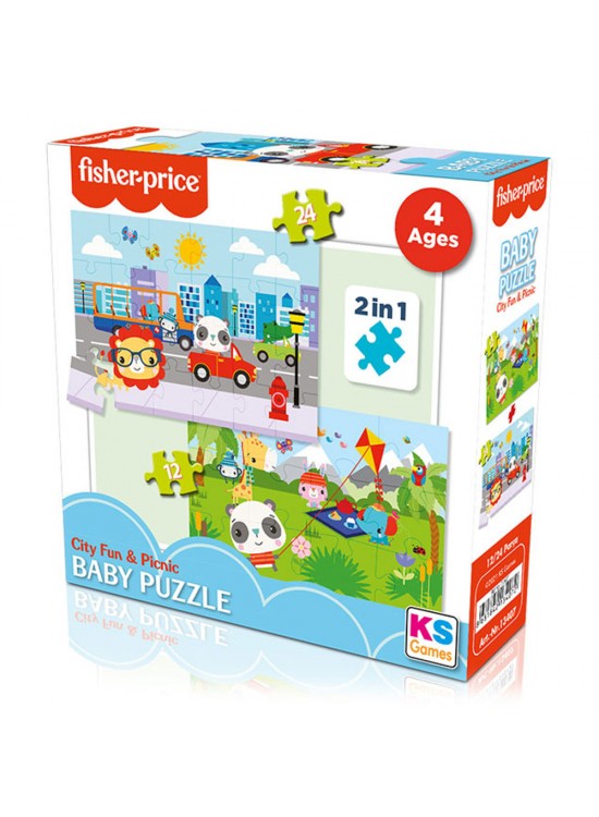 Ks Games Fisher-Price Baby Puzzle City Fun & Picnic 2 in 1 FP 13407 Ks Games Fisher-Price Baby Puzzle City Fun & Picnic 2 in 1 FP 13407
