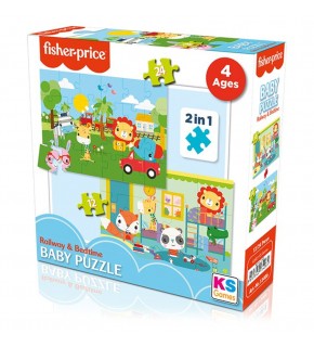 Ks Games Fisher-Price Baby Puzzle Railway & Bedtime 2 in 1 FP 13406