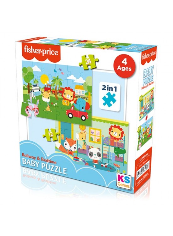 Ks Games Fisher-Price Baby Puzzle Railway & Bedtime 2 in 1 FP 13406