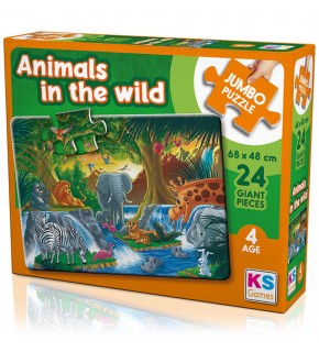 Ks Games Puzzle 24 Parça Animal İn The Wild Jumbo Puzzle JP 31008